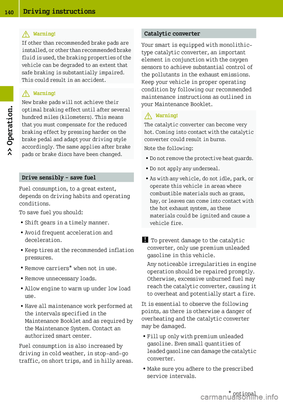 SMART FORTWO COUPE 2019  Owners Manual 