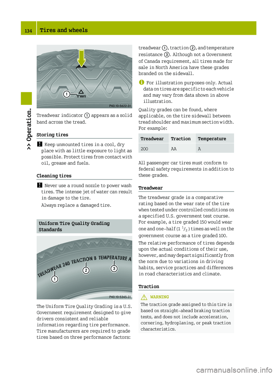 SMART FORTWO COUPE 2012 Owners Manual Treadwear indicator
: appears as a solid
band across the tread.
Storing tires !
Keep unmounted tires in a cool, dry
place with as little exposure to light as
possible.
Protect tires from contact SMART FORTWO COUPE 2012 Owners Manual Treadwear indicator
: appears as a solid
band across the tread.
Storing tires !
Keep unmounted tires in a cool, dry
place with as little exposure to light as
possible.
Protect tires from contact