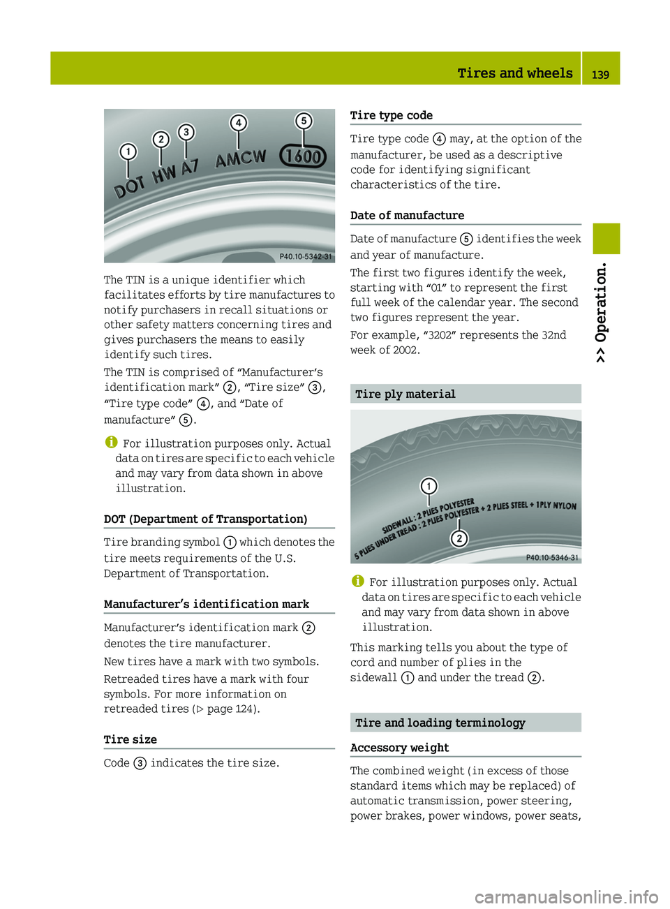 SMART FORTWO COUPE 2012 Owners Manual The TIN is a unique identifier which
facilitates
efforts by tire manufactures to
notify purchasers in recall situations or
other safety matters concerning tires and
gives purchasers the means to easi SMART FORTWO COUPE 2012 Owners Manual The TIN is a unique identifier which
facilitates
efforts by tire manufactures to
notify purchasers in recall situations or
other safety matters concerning tires and
gives purchasers the means to easi