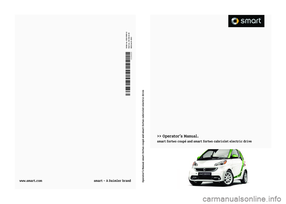 SMART FORTWO COUPE 2015  Owners Manual 