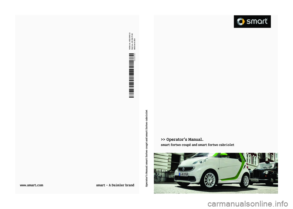 SMART FORTWO COUPE 2013  Owners Manual 