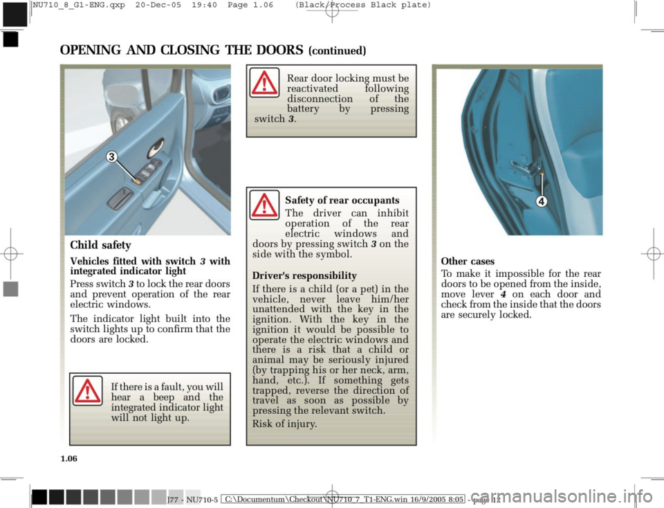RENAULT MODUS 2008 1.G User Guide RENAULT MODUS 2008 1.G User Guide