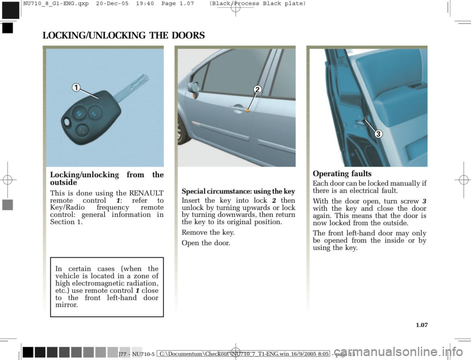 RENAULT MODUS 2008 1.G User Guide 