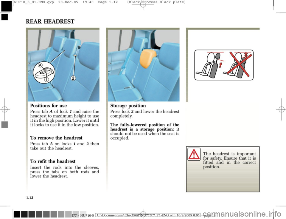 RENAULT MODUS 2008 1.G User Guide RENAULT MODUS 2008 1.G User Guide