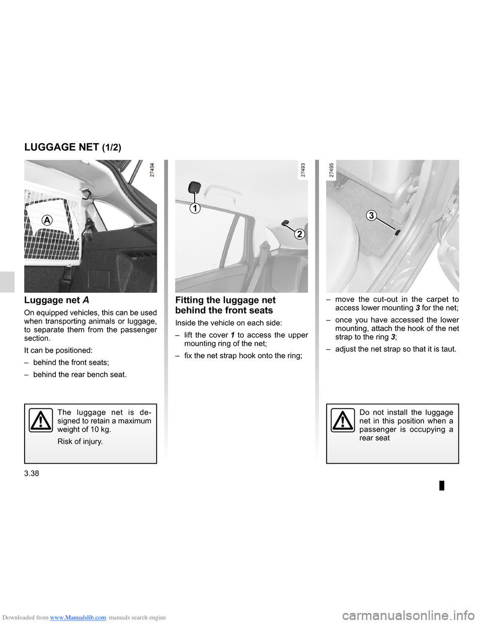 RENAULT CLIO 2012 X85 / 3.G Owners Manual RENAULT CLIO 2012 X85 / 3.G Owners Manual, Page 172