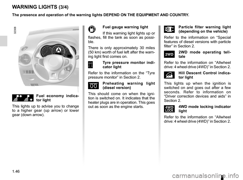 RENAULT KOLEOS 2012 1.G Owners Manual fuelfilling  ................................................................. (current page)
filter particle filter  ..................................................... (current page)
1.46
ENG_UD23