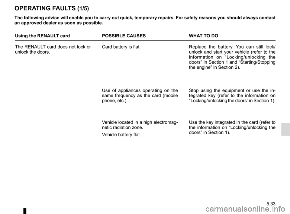 RENAULT MEGANE HATCHBACK 2016 X95 / 3.G Owners Manual operating faults ..................................... (up to the end of the DU)
faults operating faults ............................... (up to the end of the DU)
5.33
ENG_UD17369_3
Anomalies de fonc RENAULT MEGANE HATCHBACK 2016 X95 / 3.G Owners Manual operating faults ..................................... (up to the end of the DU)
faults operating faults ............................... (up to the end of the DU)
5.33
ENG_UD17369_3
Anomalies de fonc
