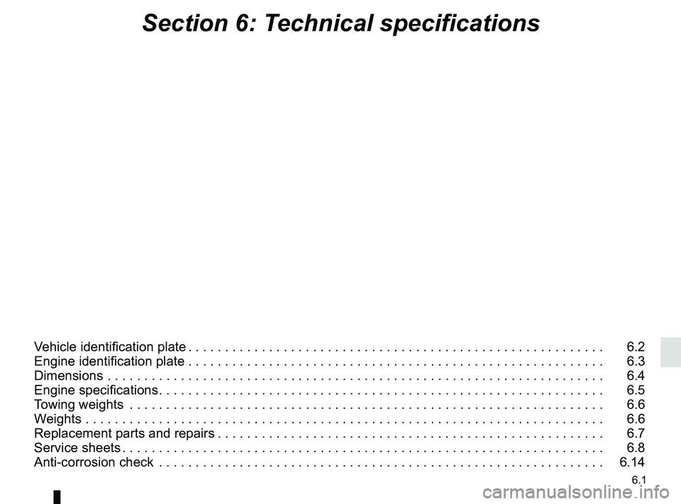 RENAULT KOLEOS 2018 Owners Manual 6.1
Section 6: Technical specifications
Vehicle identification plate . . . . . . . . . . . . . . . . . . . . . . . . . . . . . . . . . . . . \
. . . . . . . . . . . . . . . . . . . . . 6.2
Engine id RENAULT KOLEOS 2018 Owners Manual 6.1
Section 6: Technical specifications
Vehicle identification plate . . . . . . . . . . . . . . . . . . . . . . . . . . . . . . . . . . . . \
. . . . . . . . . . . . . . . . . . . . . 6.2
Engine id