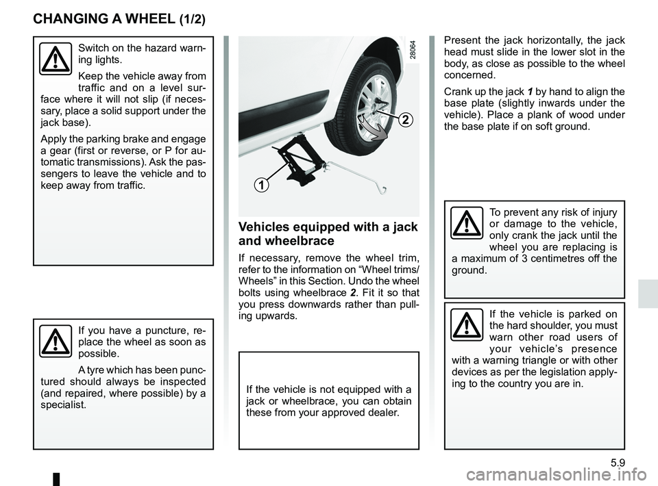 RENAULT SANDERO 2012  Owners Manual changing a wheel.................................. (up to the end of the DU)
practical advice  ..................................... (up to the end of the DU)
jack  ...................................