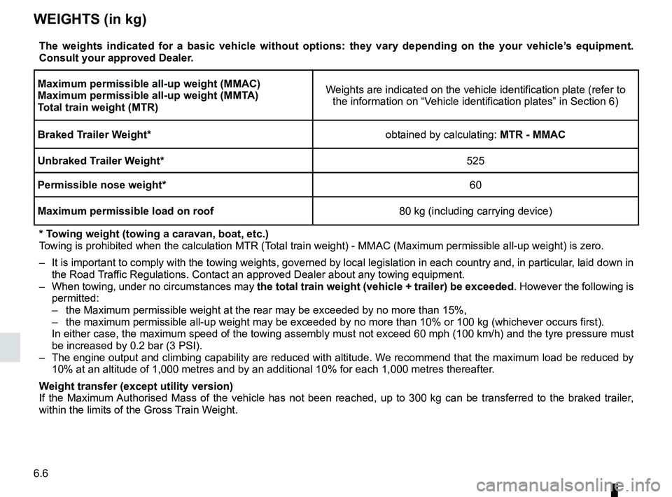 RENAULT SANDERO 2012  Owners Manual technical specifications ......................... (up to the end of the DU)
weight  ................................................... (up to the end of the DU)
towing  .............................