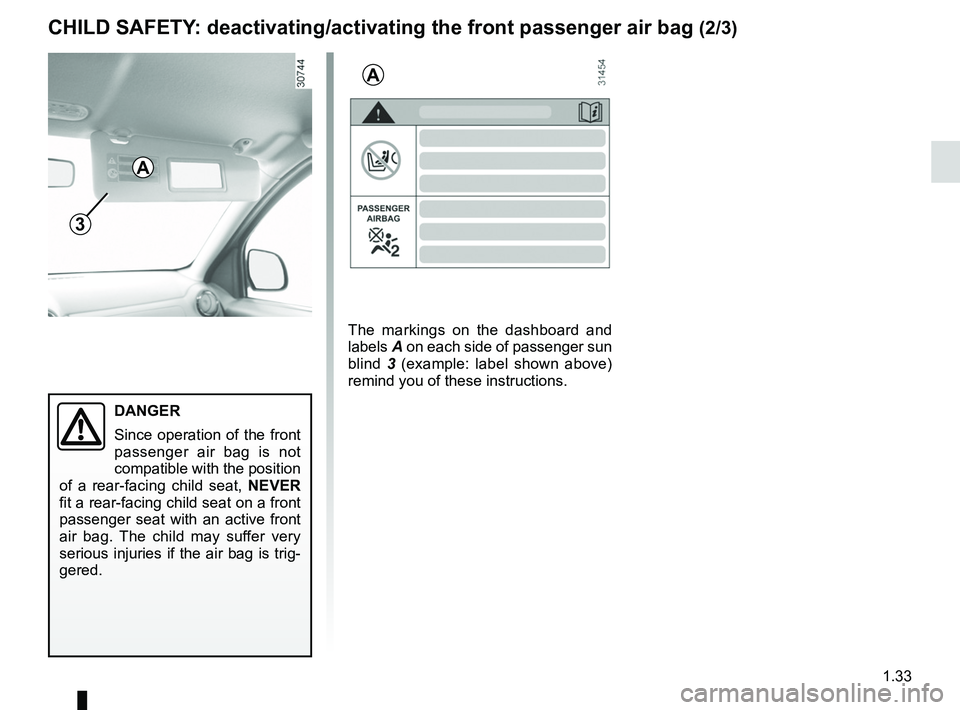 RENAULT SANDERO 2012 Owners Guide 1.33
ENG_UD19963_7
Sécurité enfants : désactivation/activation airbag passager ava\
nt (B90 - L90 Ph2 - F90 Ph2 - R90 Ph2 - Dacia)
ENG_NU_817-9_B90_Dacia_1
CHILD SAFETY : deactivating/activating th