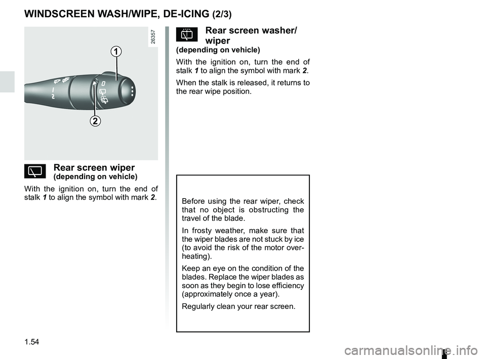 RENAULT SANDERO 2012 Workshop Manual rear screendemisting ......................................................... (current page)
1.54
ENG_UD25180_9
Essuie-vitre/Lave-vitre/Dégivrage (B90 - Dacia)
ENG_NU_817-9_B90_Dacia_1
Jaune NoirNo RENAULT SANDERO 2012 Workshop Manual rear screendemisting ......................................................... (current page)
1.54
ENG_UD25180_9
Essuie-vitre/Lave-vitre/Dégivrage (B90 - Dacia)
ENG_NU_817-9_B90_Dacia_1
Jaune NoirNo