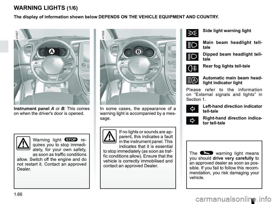 RENAULT SCENIC 2018 Manual PDF 1.66
ĆĄSide light warning light
ĂĄMain beam headlight tell-
tale
kDipped beam headlight tell-
tale
fRear fog lights tell-tale
îČAutomatic main beam head-
light indicator light
Please refer to RENAULT SCENIC 2018 Manual PDF 1.66
ĆĄSide light warning light
ĂĄMain beam headlight tell-
tale
kDipped beam headlight tell-
tale
fRear fog lights tell-tale
îČAutomatic main beam head-
light indicator light
Please refer to