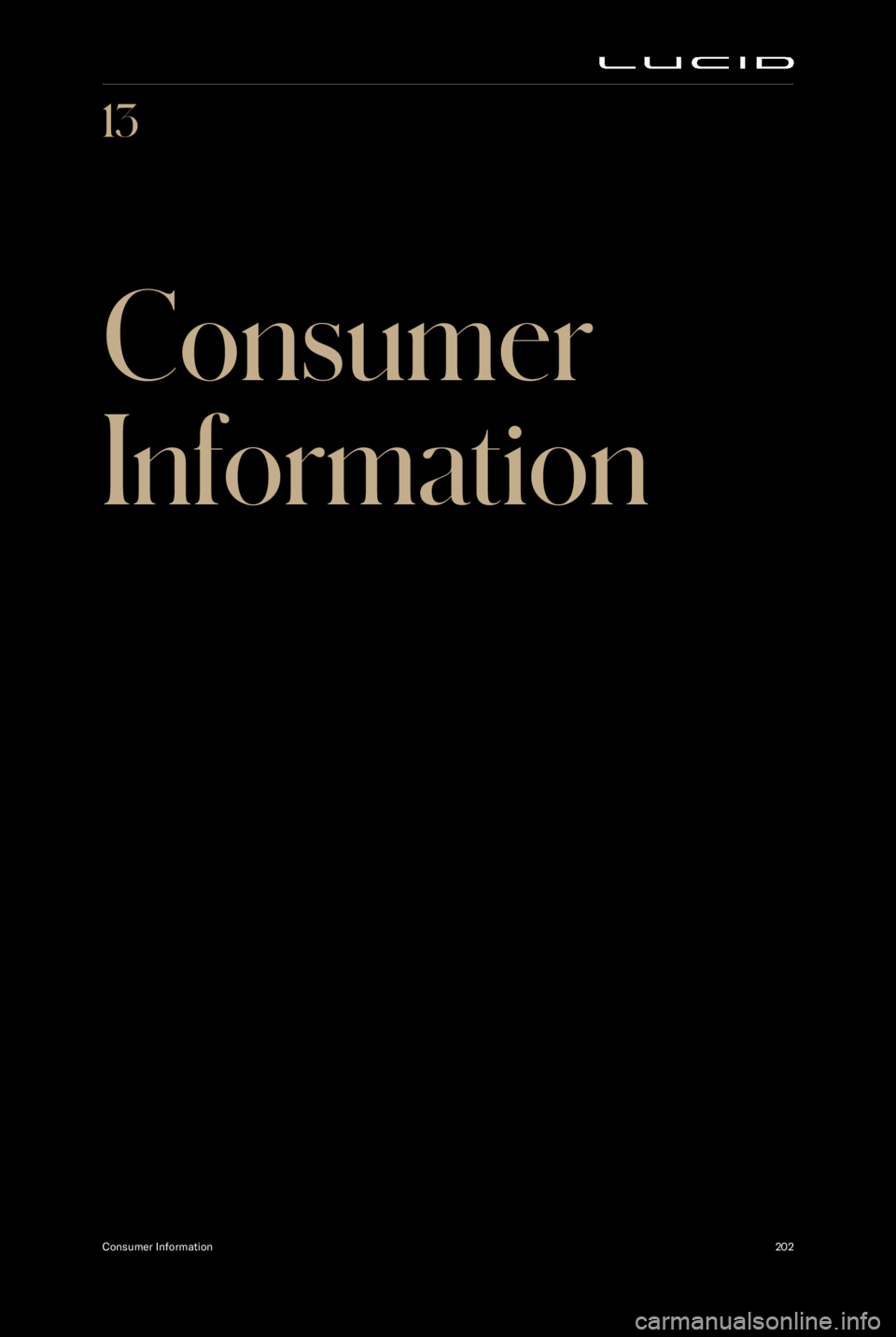 LUCID AIR 2023  Owners Manual 13ConsumerInformation
Consumer Information202 