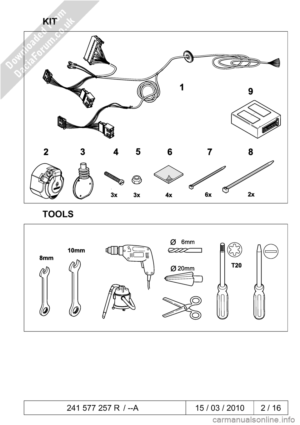 DACIA DUSTER 2010 1 G 13 Pin Towbar Fitting Guide Workshop Manual 10 