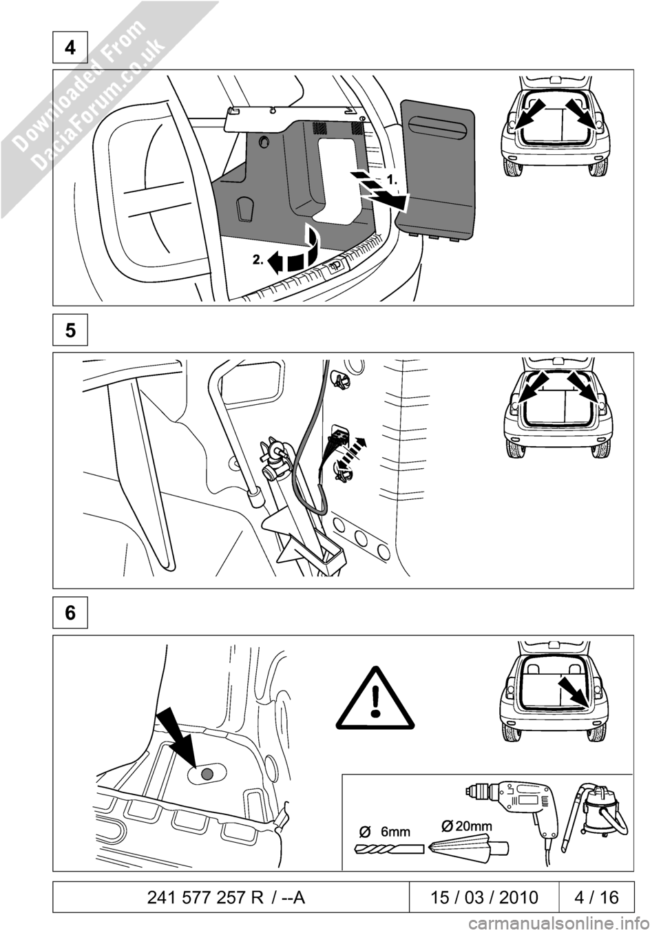 DACIA DUSTER 2010 1 G 13 Pin Towbar Fitting Guide Workshop Manual 10 