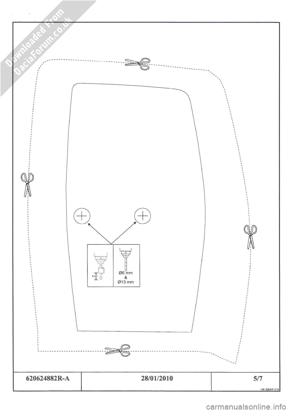 DACIA DUSTER 2010 1.G Front Styling Bar Fitting Guide Workshop Manual 