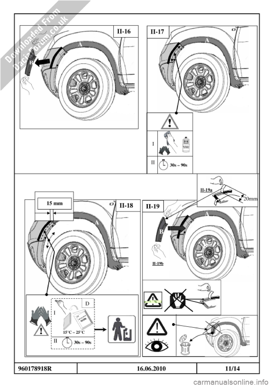 DACIA DUSTER 2010 1.G Wheelarch Mouldings Fitting Guide User Guide DACIA DUSTER 2010 1.G Wheelarch Mouldings Fitting Guide User Guide