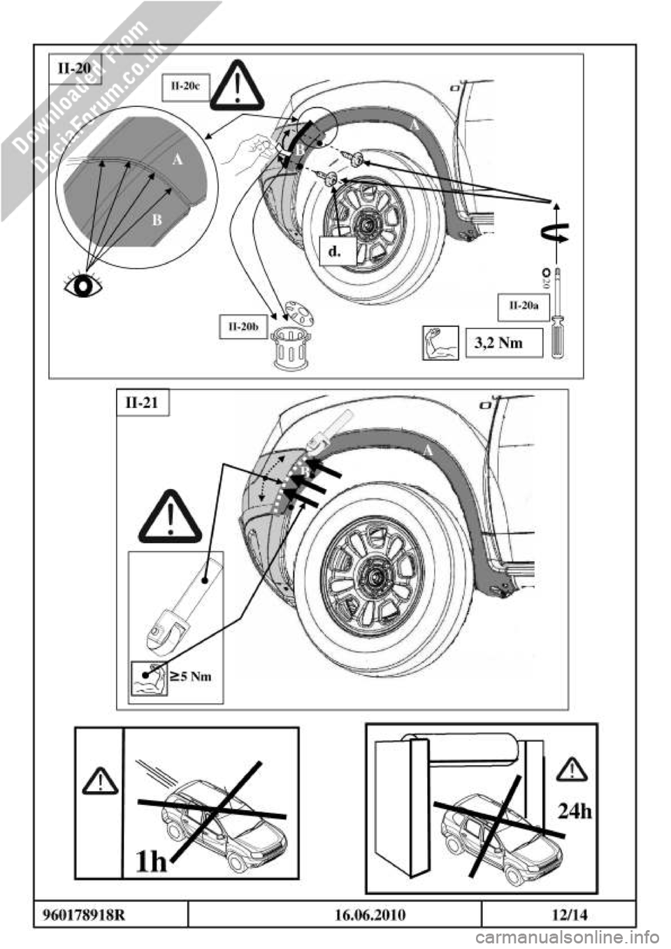 DACIA DUSTER 2010 1.G Wheelarch Mouldings Fitting Guide User Guide 