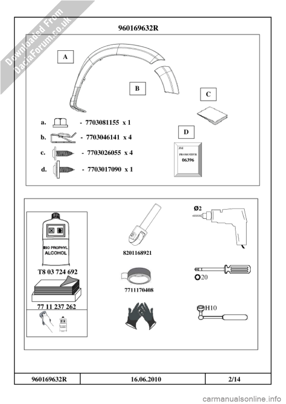 DACIA DUSTER 2010 1.G Wheelarch Mouldings Fitting Guide User Guide 