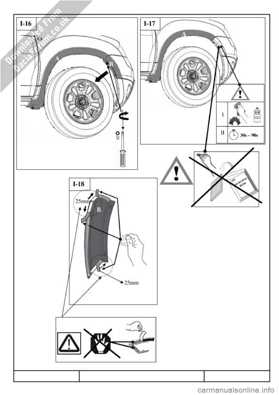 DACIA DUSTER 2010 1.G Wheelarch Mouldings Fitting Guide User Guide DACIA DUSTER 2010 1.G Wheelarch Mouldings Fitting Guide User Guide