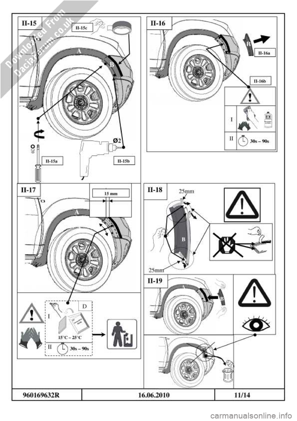DACIA DUSTER 2010 1.G Wheelarch Mouldings Fitting Guide Owners Manual DACIA DUSTER 2010 1.G Wheelarch Mouldings Fitting Guide Owners Manual