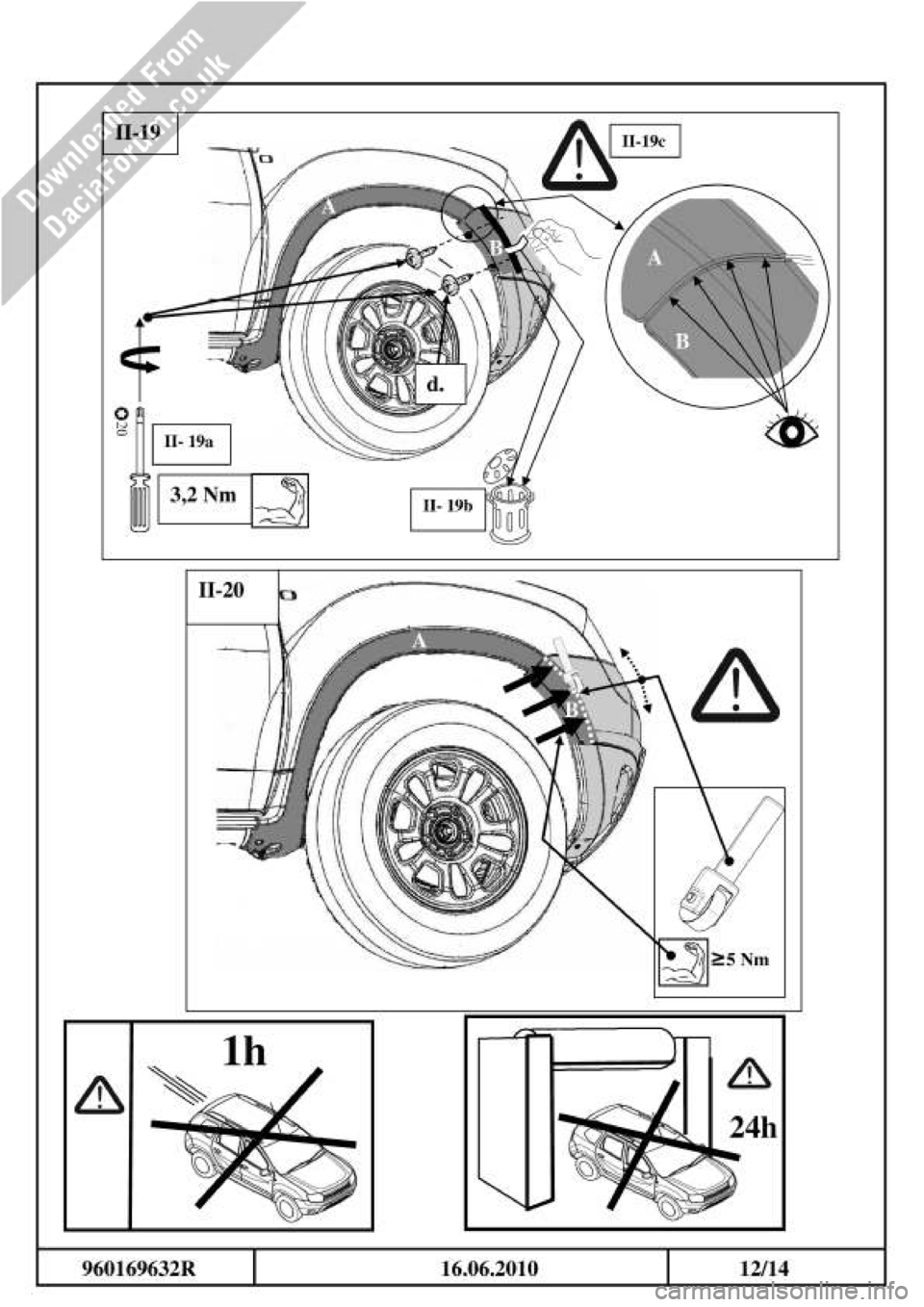 DACIA DUSTER 2010 1.G Wheelarch Mouldings Fitting Guide Owners Manual DACIA DUSTER 2010 1.G Wheelarch Mouldings Fitting Guide Owners Manual