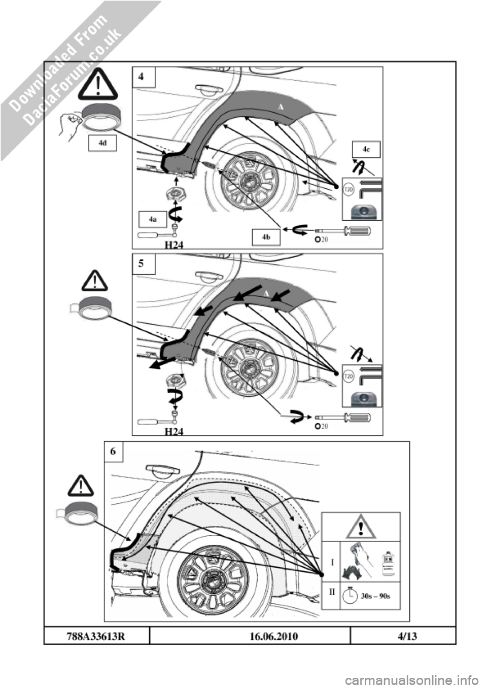 DACIA DUSTER 2010 1.G Wheelarch Mouldings Fitting Guide Owners Manual DACIA DUSTER 2010 1.G Wheelarch Mouldings Fitting Guide Owners Manual