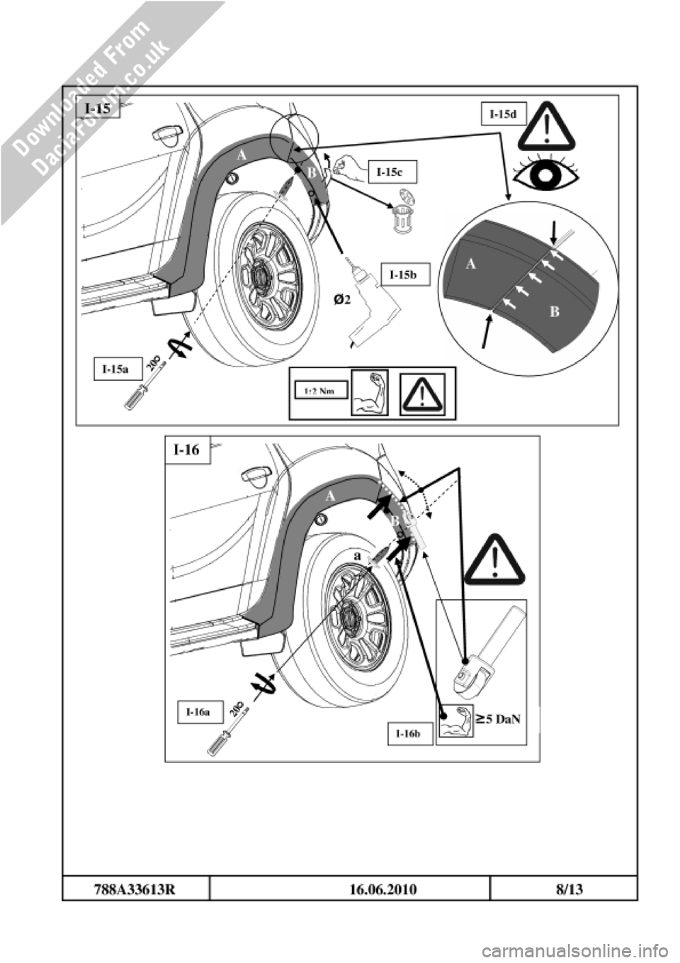DACIA DUSTER 2010 1.G Wheelarch Mouldings Fitting Guide Owners Guide DACIA DUSTER 2010 1.G Wheelarch Mouldings Fitting Guide Owners Guide