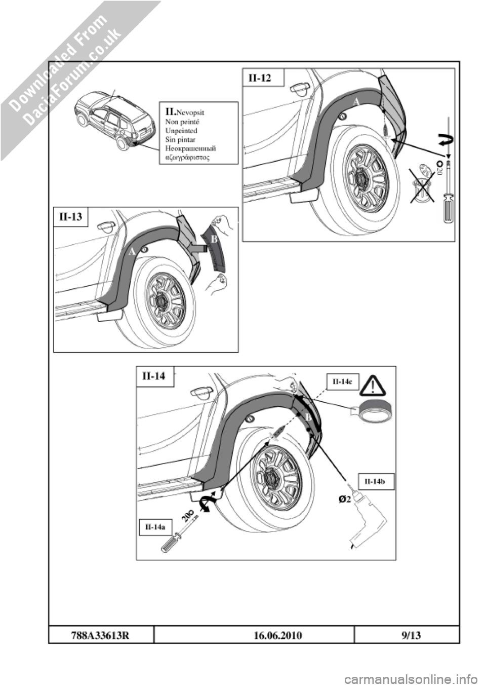 DACIA DUSTER 2010 1.G Wheelarch Mouldings Fitting Guide Owners Guide DACIA DUSTER 2010 1.G Wheelarch Mouldings Fitting Guide Owners Guide