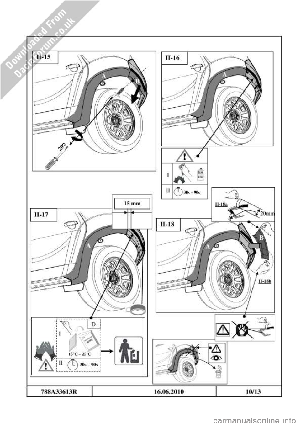 DACIA DUSTER 2010 1.G Wheelarch Mouldings Fitting Guide Owners Guide DACIA DUSTER 2010 1.G Wheelarch Mouldings Fitting Guide Owners Guide