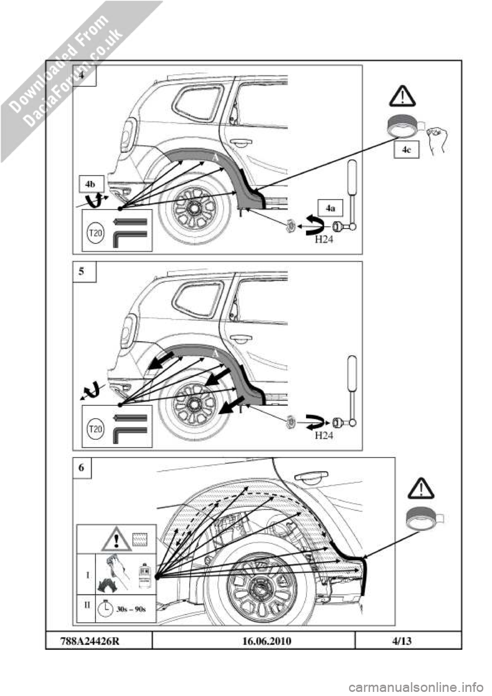 DACIA DUSTER 2010 1.G Wheelarch Mouldings Fitting Guide Owners Guide DACIA DUSTER 2010 1.G Wheelarch Mouldings Fitting Guide Owners Guide
