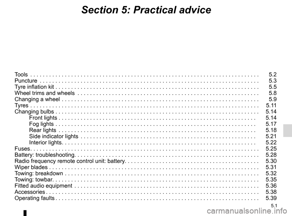 DACIA DUSTER 2012 1.G Owners Manual 5.1
ENG_UD25064_7
Sommaire 5 (H79 - Dacia)
ENG_NU_898-5_H79_Dacia_5
Section 5: Practical advice
Tools .. . . . . . . . . . . . . . . . . . . . . . . . . . . . . . . . . . . . . . . . . . . . . . . . . DACIA DUSTER 2012 1.G Owners Manual 5.1
ENG_UD25064_7
Sommaire 5 (H79 - Dacia)
ENG_NU_898-5_H79_Dacia_5
Section 5: Practical advice
Tools .. . . . . . . . . . . . . . . . . . . . . . . . . . . . . . . . . . . . . . . . . . . . . . . . .