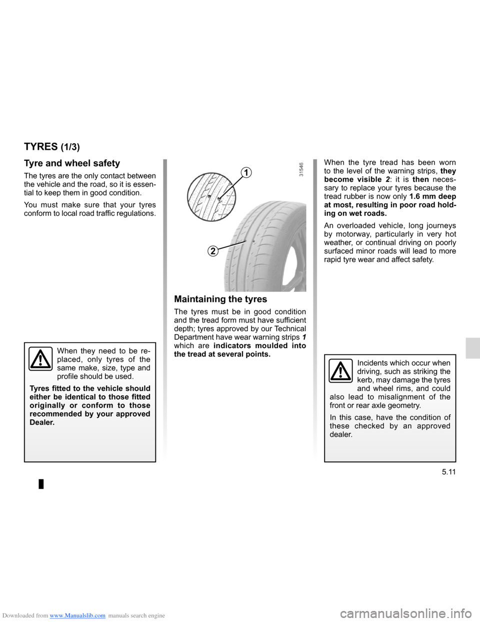 DACIA LODGY 2012 1.G Owners Manual Downloaded from www.Manualslib.com manuals search engine tyres ...................................................... (up to the end of the DU)
emergency spare wheel  ....................... (up to th