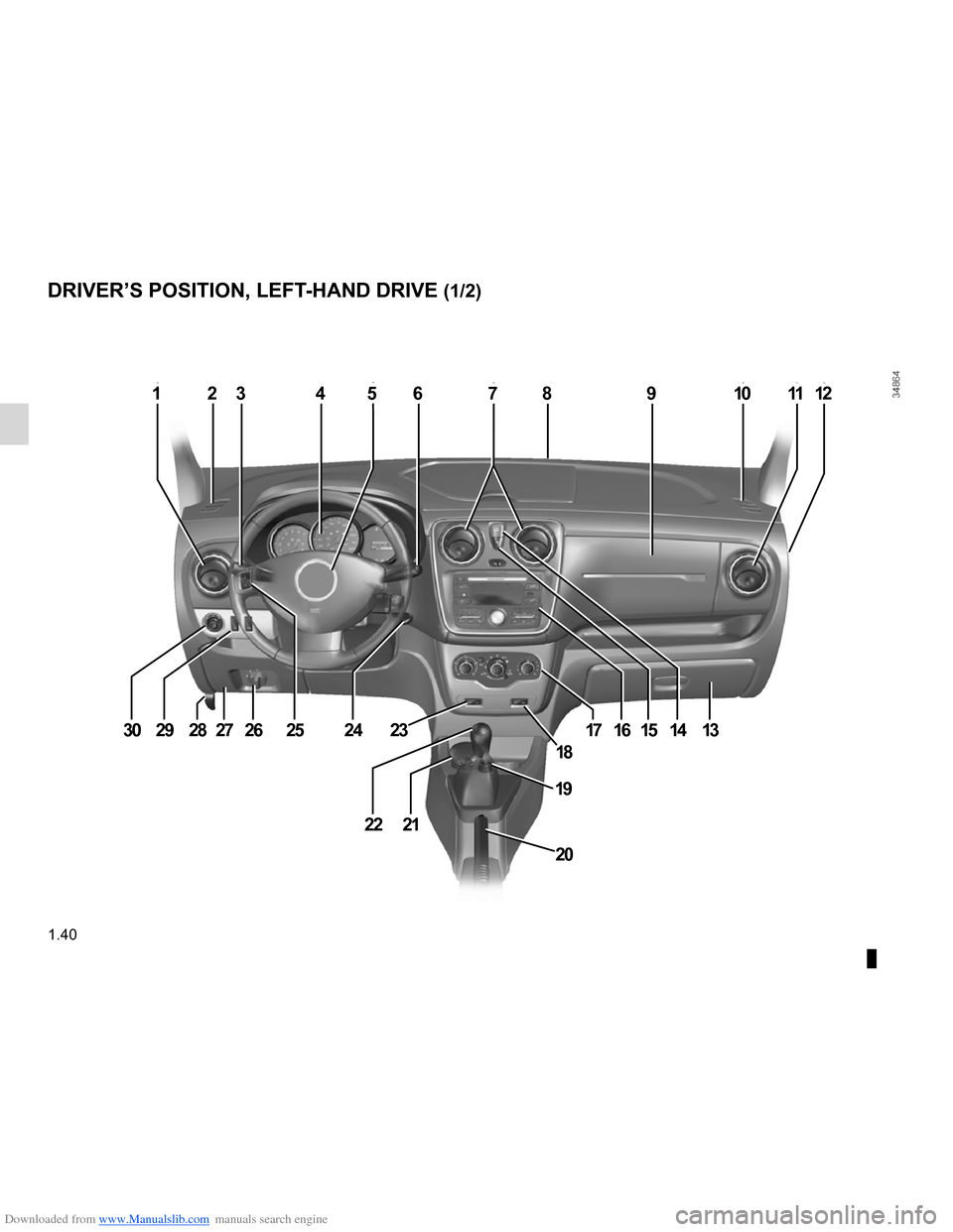 DACIA LODGY 2012 1.G Service Manual Downloaded from www.Manualslib.com manuals search engine controls ................................................. (up to the end of the DU)
driver’s position  .................................... 