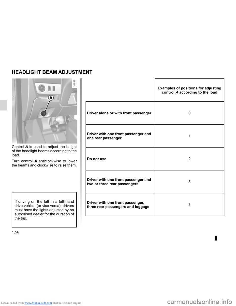DACIA LODGY 2012 1.G Repair Manual Downloaded from www.Manualslib.com manuals search engine lights:adjusting  ......................................... (up to the end of the DU)
lights  .................................................