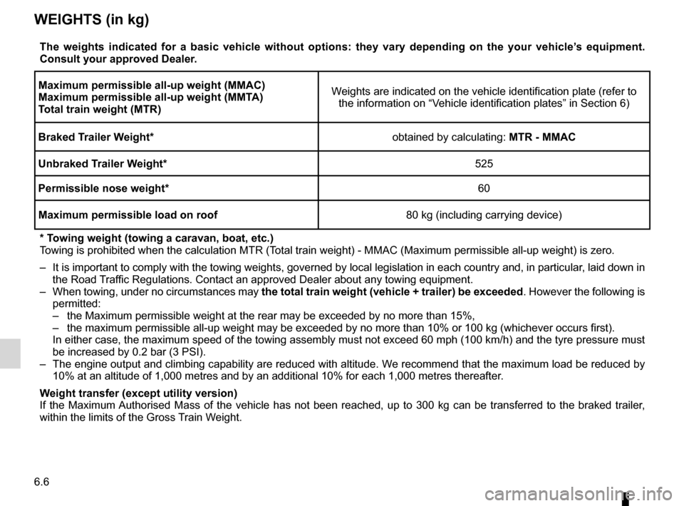 DACIA SANDERO 2012 1.G Owners Manual technical specifications ......................... (up to the end of the DU)
weight  ................................................... (up to the end of the DU)
towing  .............................