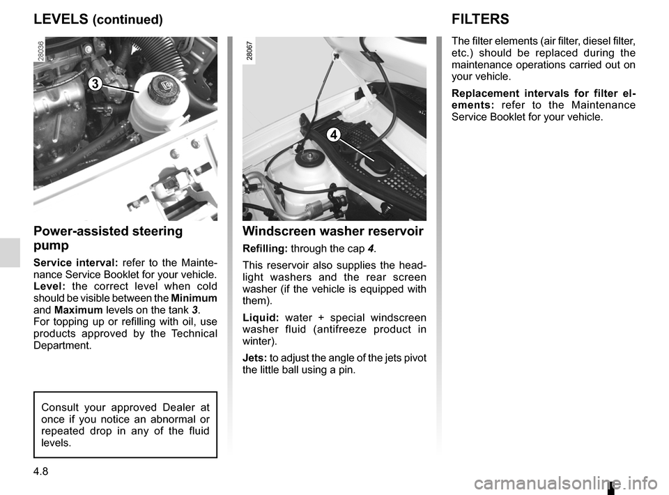 DACIA SANDERO 2013 2.G Owners Manual 
power-assisted steering.........................................(current page)power-assisted steering.........................................(current page)filterair filter ..........................