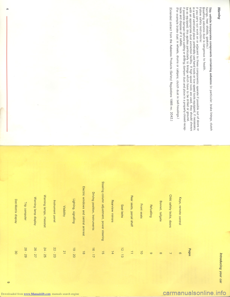 Citroen XM 1993 1.G Owners Manual Downloaded from www.Manualslib.com manuals search engine Citroen XM 1993 1.G Owners Manual Downloaded from www.Manualslib.com manuals search engine
