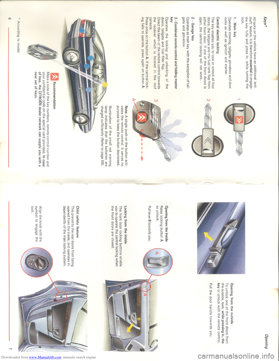 Citroen XM 1993 1.G Owners Manual Downloaded from www.Manualslib.com manuals search engine Citroen XM 1993 1.G Owners Manual Downloaded from www.Manualslib.com manuals search engine