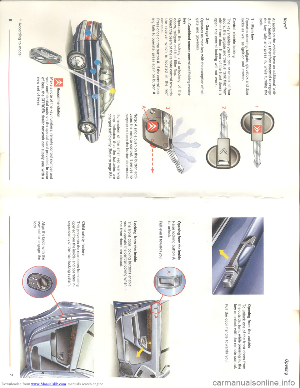 Citroen XM 1993 1.G Owners Manual Downloaded from www.Manualslib.com manuals search engine   