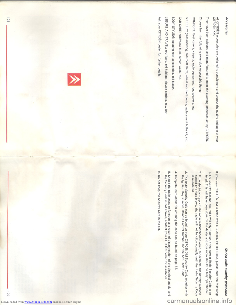 Citroen XM 1993 1.G Workshop Manual Downloaded from www.Manualslib.com manuals search engine Citroen XM 1993 1.G Workshop Manual Downloaded from www.Manualslib.com manuals search engine