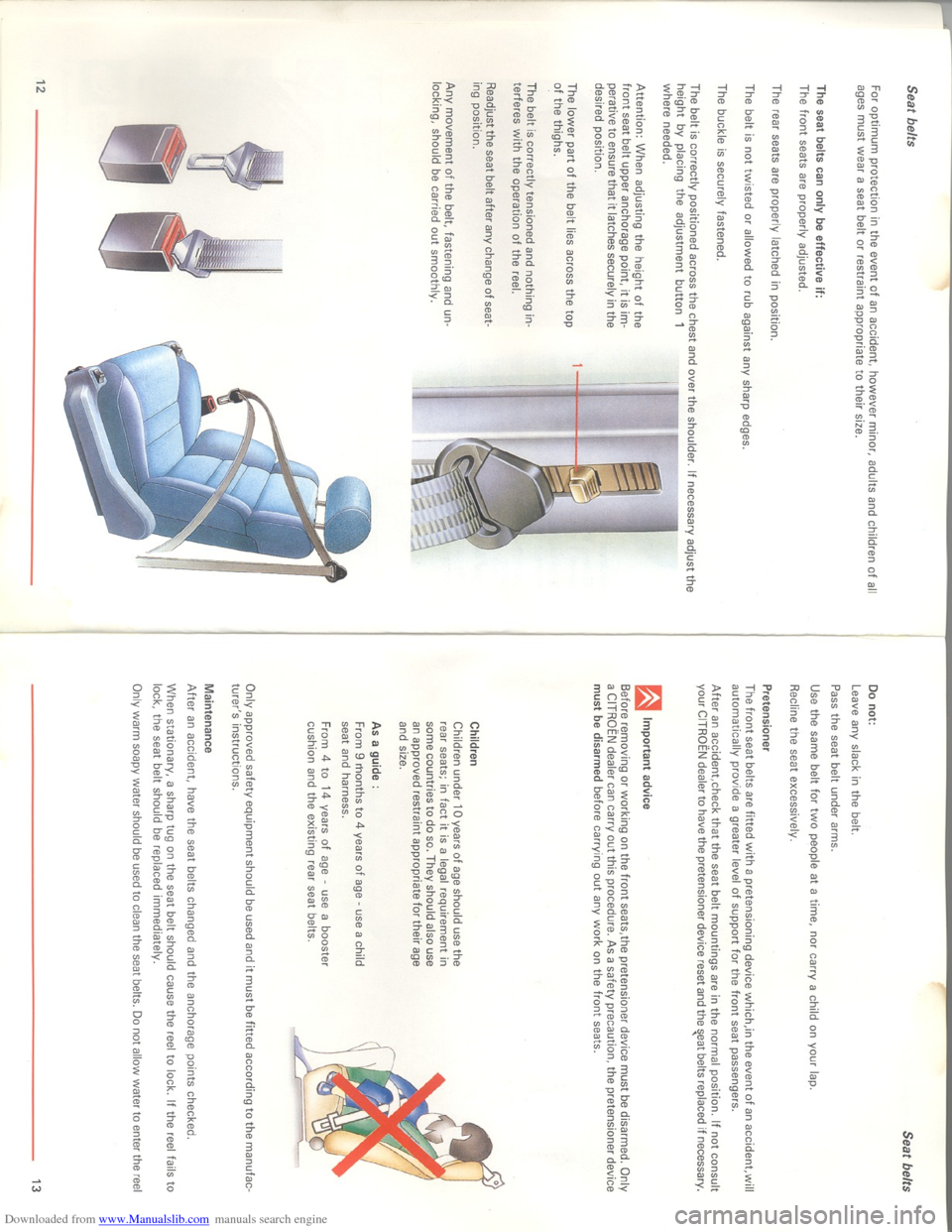 Citroen XM 1993 1.G Owners Manual Downloaded from www.Manualslib.com manuals search engine Citroen XM 1993 1.G Owners Manual Downloaded from www.Manualslib.com manuals search engine