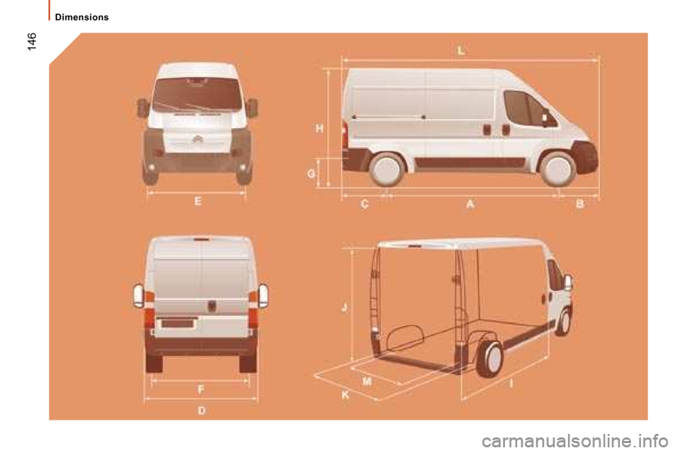 Citroen JUMPER DAG 2008.5 2.G Owners Manual  146
   Dimensions     