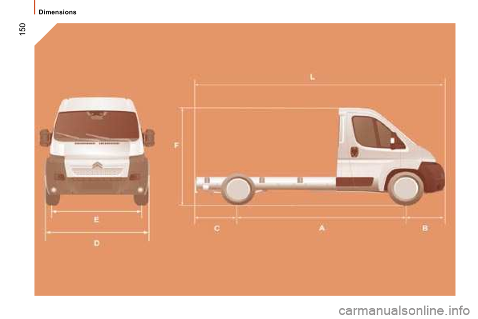 Citroen JUMPER DAG 2008.5 2.G Owners Manual  150
   Dimensions     