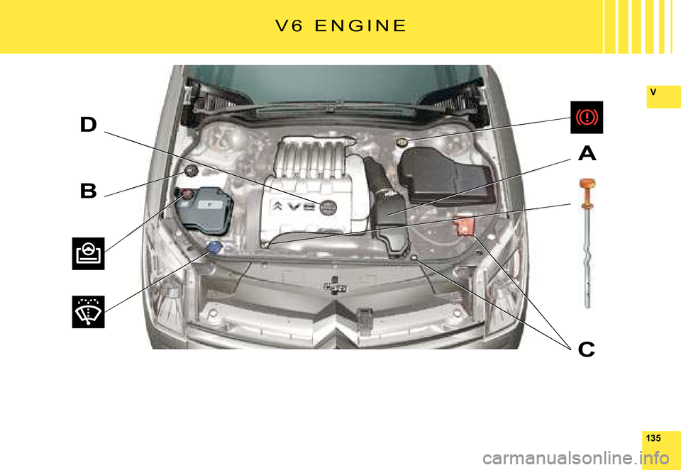 Citroen C6 DAG 2008 1.G Owners Manual 135
V
D
B
A
C
V 6   E N G I N E       