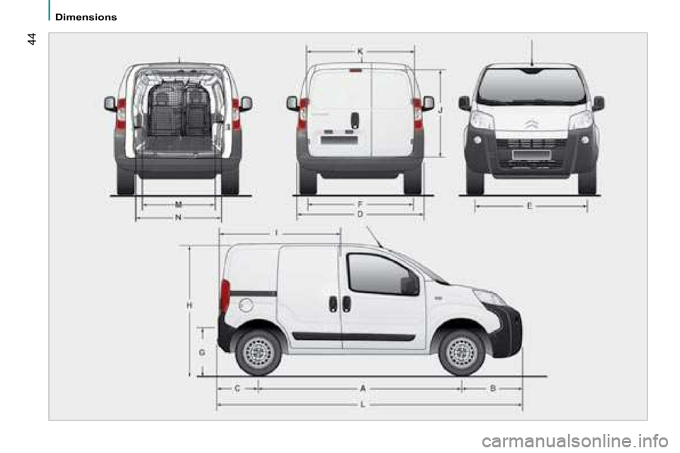 Citroen NEMO DAG 2008 1.G Service Manual 44
Dimensions Citroen NEMO DAG 2008 1.G Service Manual 44
Dimensions