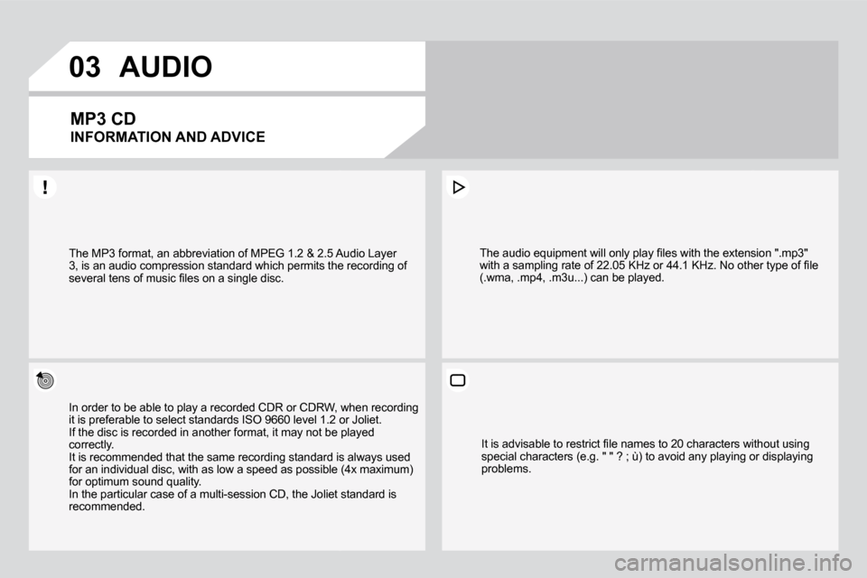 Citroen DS3 DAG 2009.5 1.G Owners Manual �0�3
� �T�h�e� �M�P�3� �f�o�r�m�a�t�,� �a�n� �a�b�b�r�e�v�i�a�t�i�o�n� �o�f� �M�P�E�G� �1�.�2� �&� �2�.�5� �A�u�d�i�o� �L�a�y�e�r� � �T�h�e� �M�P�3� �f�o�r�m�a�t�,� �a�n� �a�b�b�r�e�v�i�a�t�i�o�n� �o�