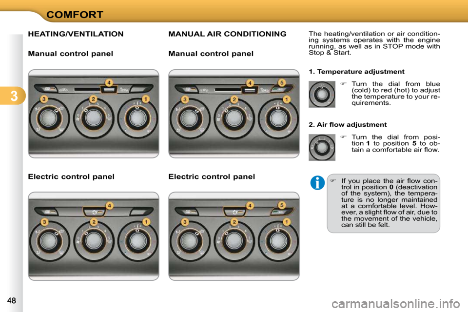 Citroen C3 2010.5 2.G Service Manual 3
COMFORT
 HEATING/VENTILATION  MANUAL AIR CONDITIONING                  
�T�h�e� �h�e�a�t�i�n�g�/�v�e�n�t�i�l�a�t�i�o�n� �o�r� �a�i�r� �c�o�n�d�i�t�i�o�n�- 
�i�n�g�  �s�y�s�t�e�m�s�  �o�p�e�r�a�t�e�s