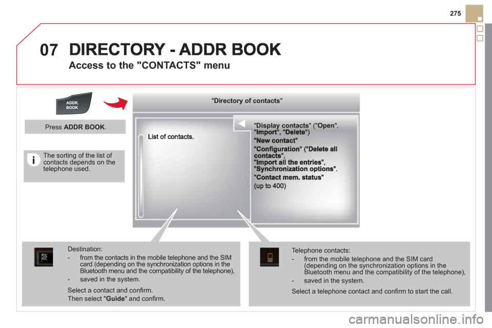 Citroen DS5 RHD 2011.5 1.G Repair Manual 07
275
Access to the "CONTACTS" menu
""""""""""pypypypypypypysp ay co tactsDisplay contactsDisplay contactsDisplay contactsDisplay contactsDisplay contactsDisplay contactsDisplay contactsDisplay Citroen DS5 RHD 2011.5 1.G Repair Manual 07
275
Access to the "CONTACTS" menu
""""""""""pypypypypypypysp ay co tactsDisplay contactsDisplay contactsDisplay contactsDisplay contactsDisplay contactsDisplay contactsDisplay contactsDisplay